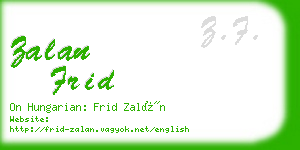 zalan frid business card